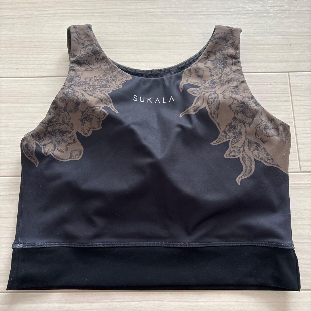 【美品】花柄デザイン ヨガタンクトップ　Ｍサイズ