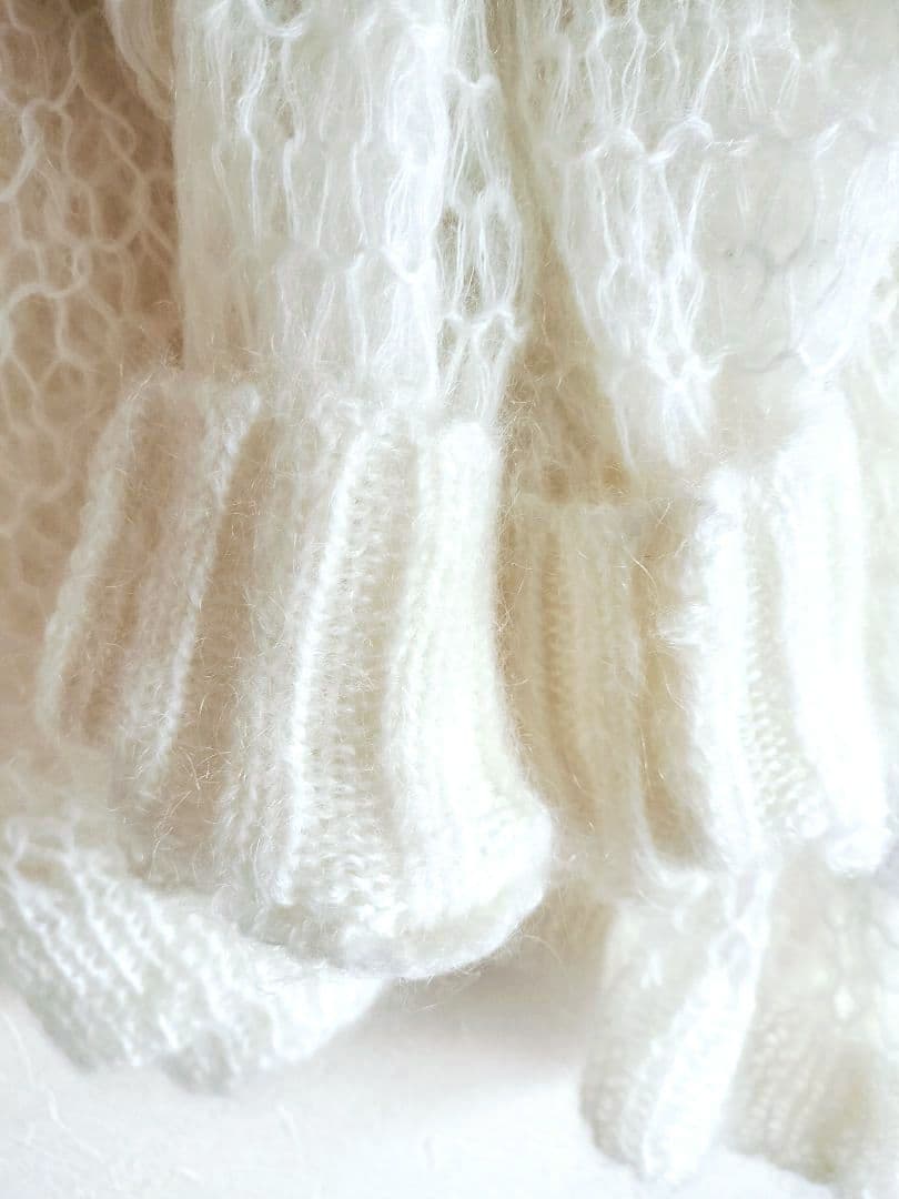 THE TOE PARASOL KID MOHAIR CARDIGAN ホワイト