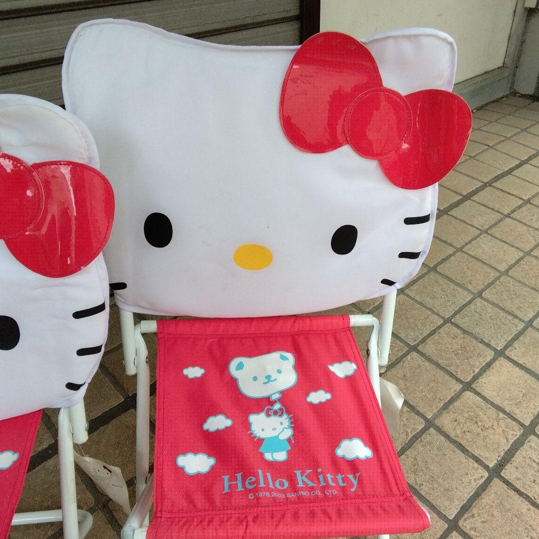 ハローキティ アウトドアチェアおりたたみ椅子キッズチェアレトロ２脚セットタグ付き