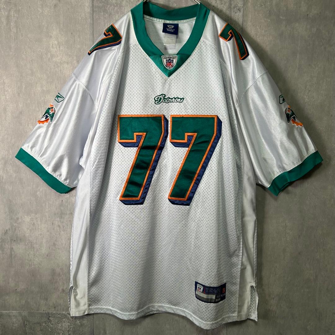 希少 NFL ドルフィンズ ジェイクロング ゲームシャツ #77 Reebok
