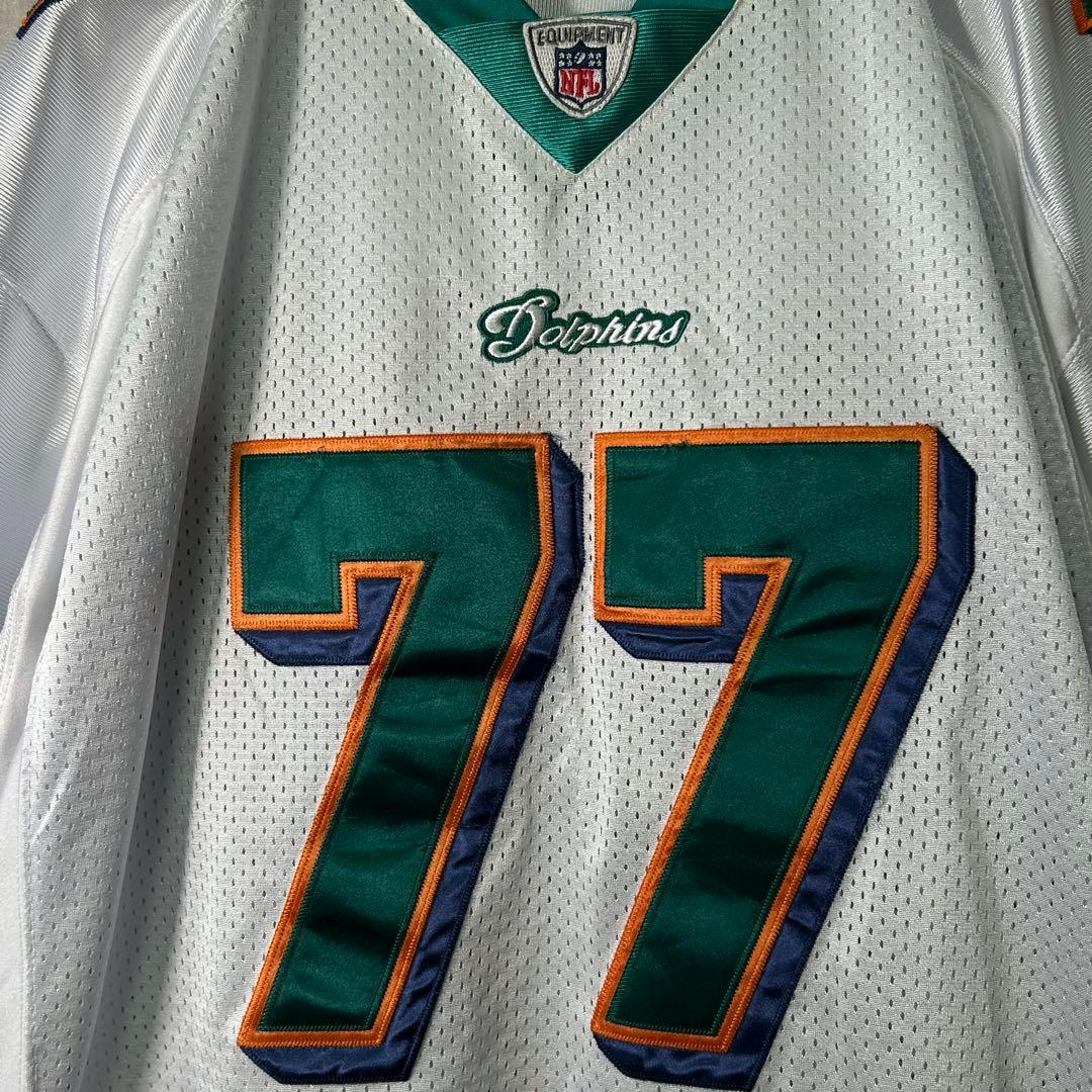 希少 NFL ドルフィンズ ジェイクロング ゲームシャツ #77 Reebok
