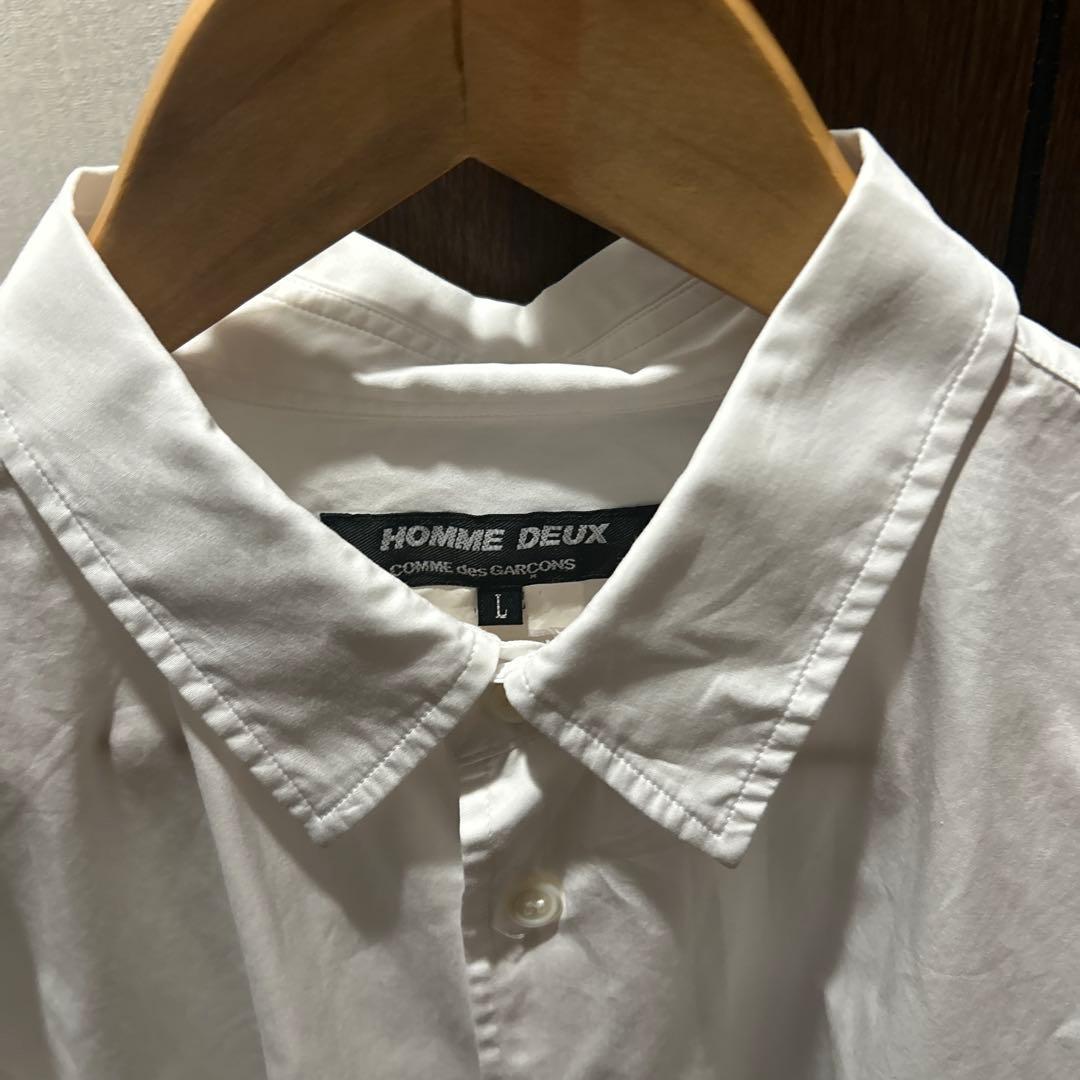 コムデギャルソン　HOMME DEUX 白シャツ　Lサイズ
