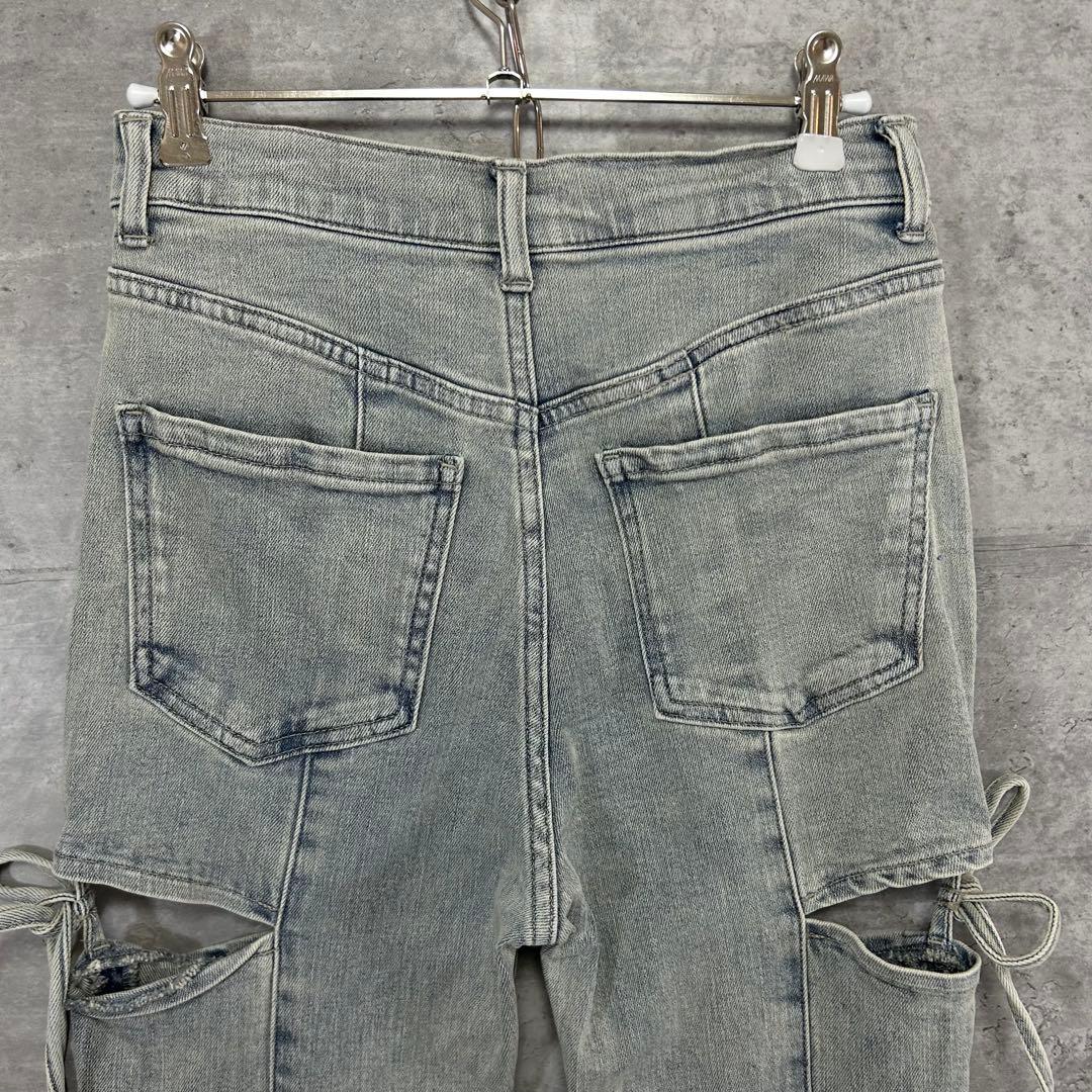 RESEXXY カットアウトリボンデニムパンツ S ブーツカット 人気　フレア