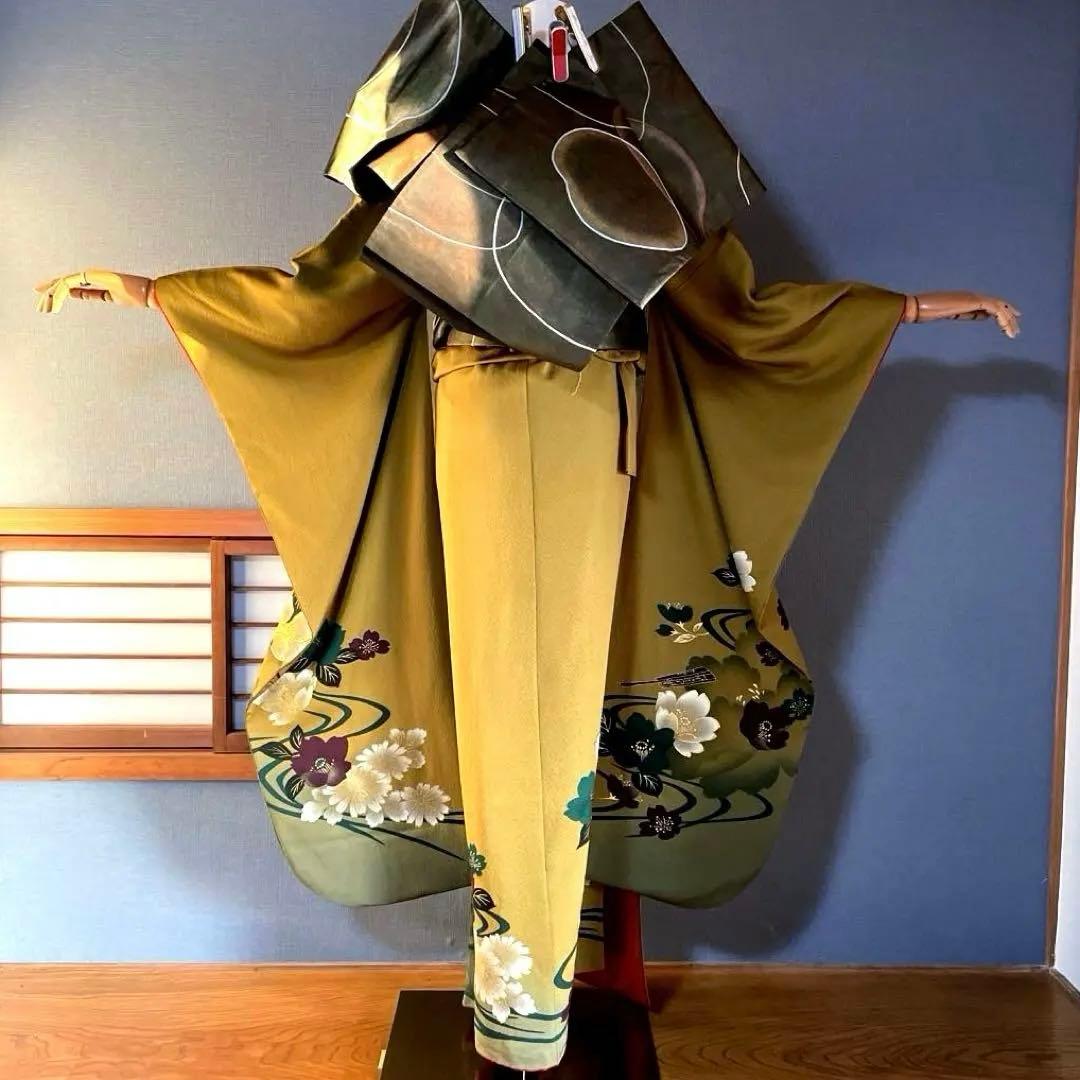 振袖フルセット　高身長　手描き友禅　成人式振袖　振袖　裄丈69 ➕サイズ