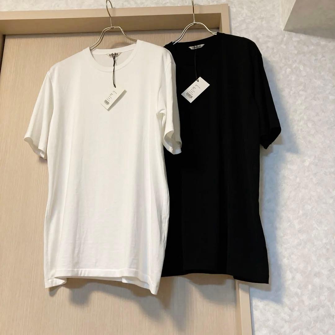25SS Auralee ラスタープレーティング Tシャツ ブラック ホワイト
