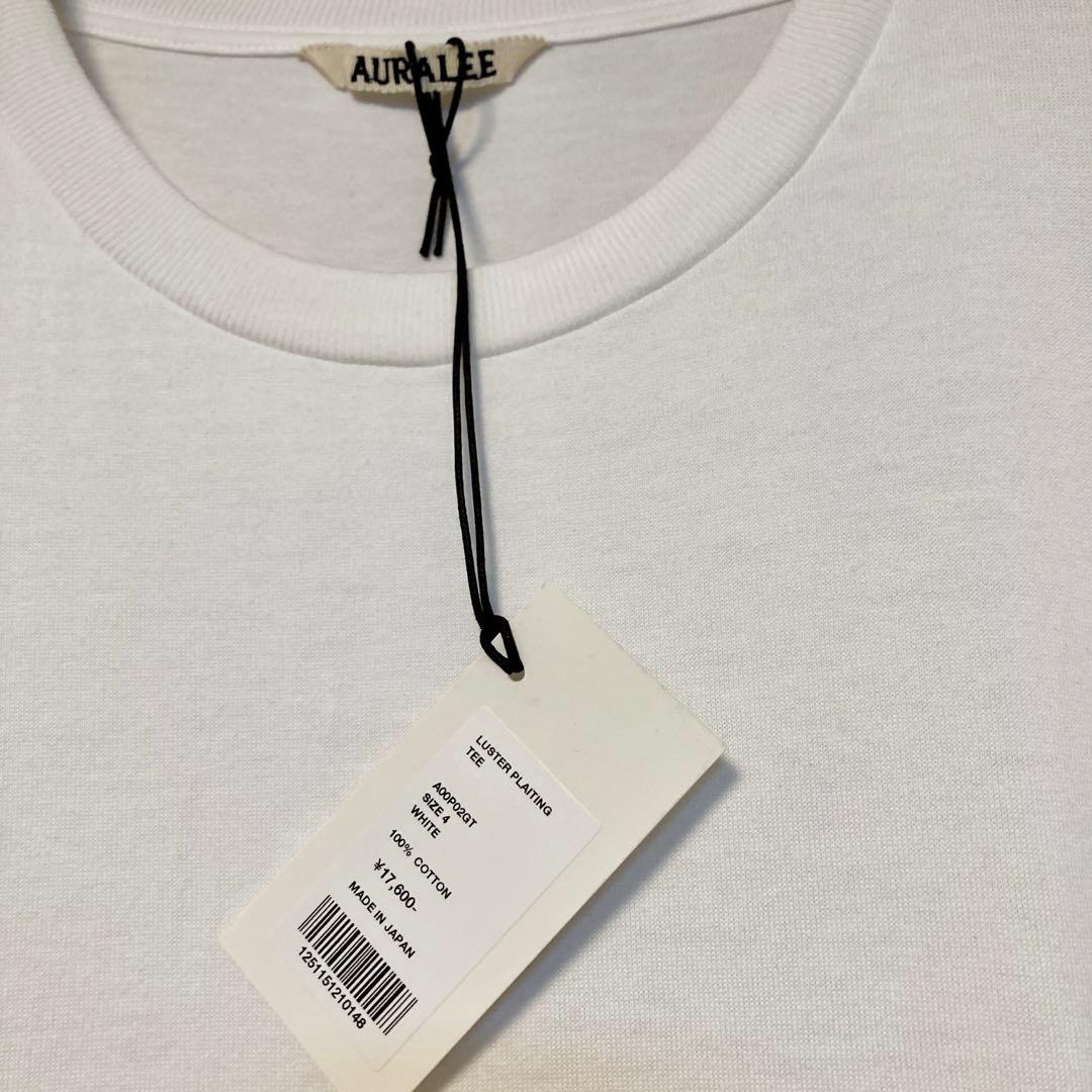 25SS Auralee ラスタープレーティング Tシャツ ブラック ホワイト