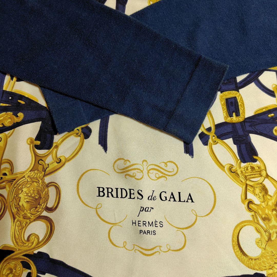 エルメスBRIDES de GALA スカーフ柄長袖シルク、ニットシャツ
