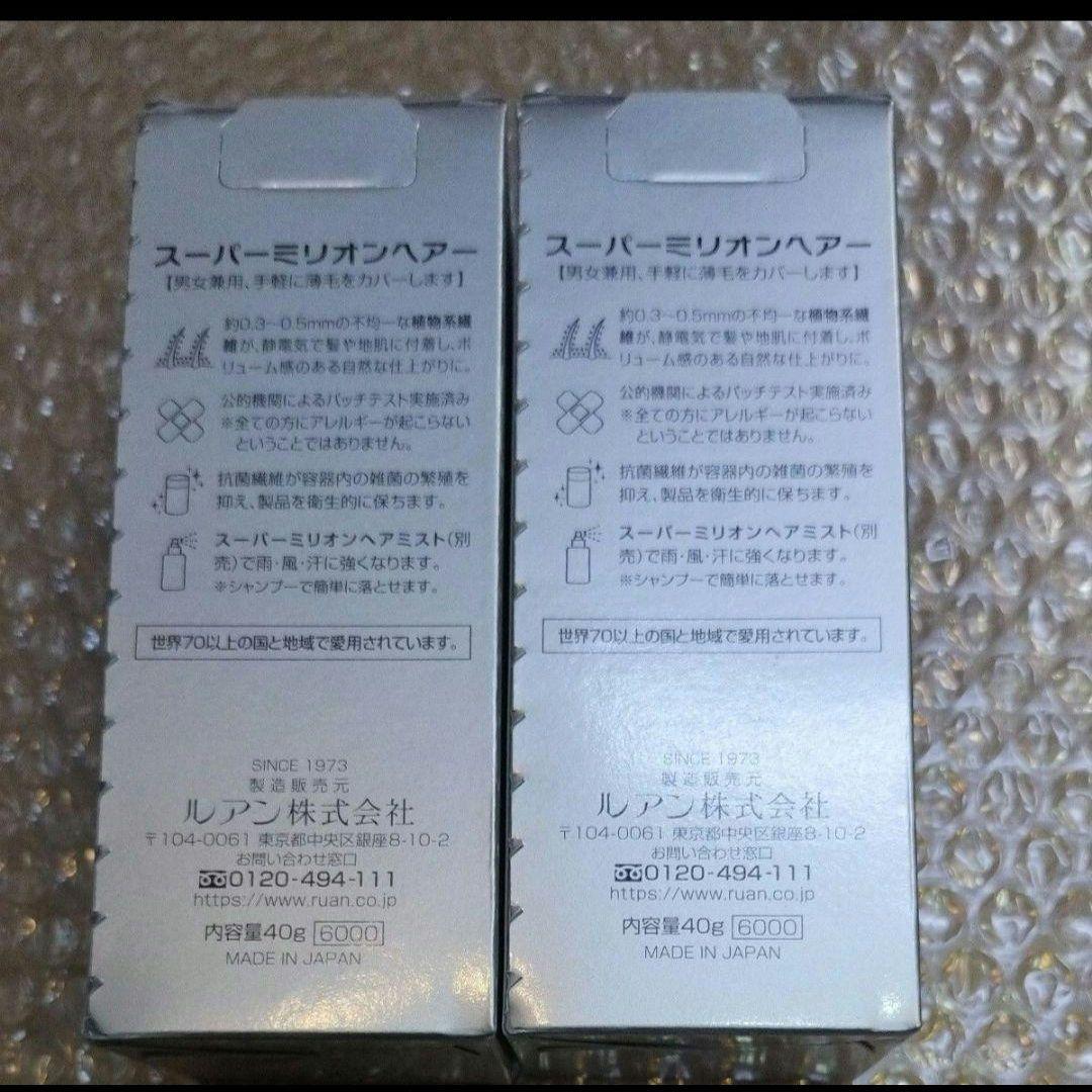 スーパーミリオンヘアー SMH ブラック 40g　2個