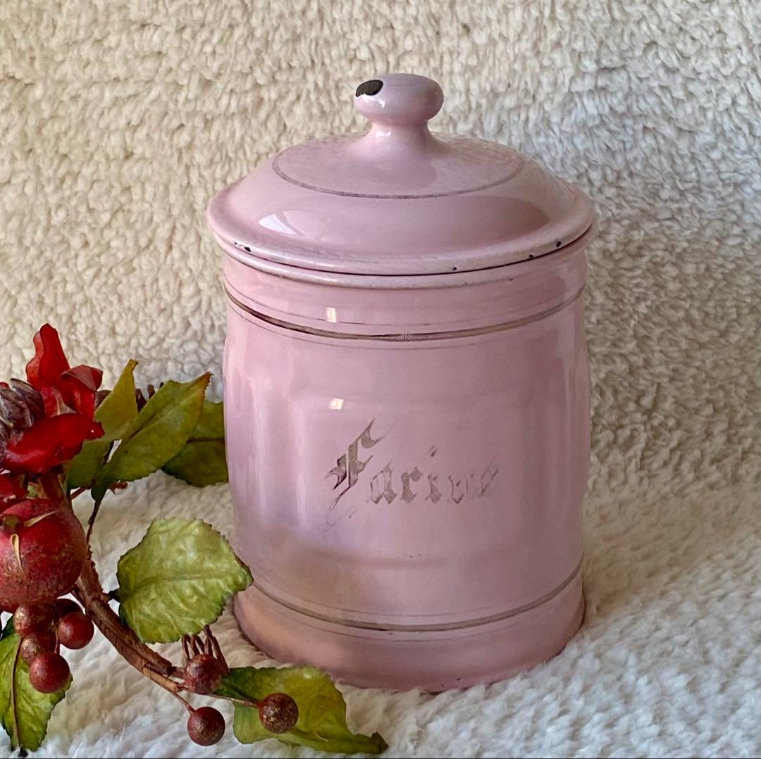 フランスアンティーク JAPYホーローキャニスター ポット キャセロール 美品❣️