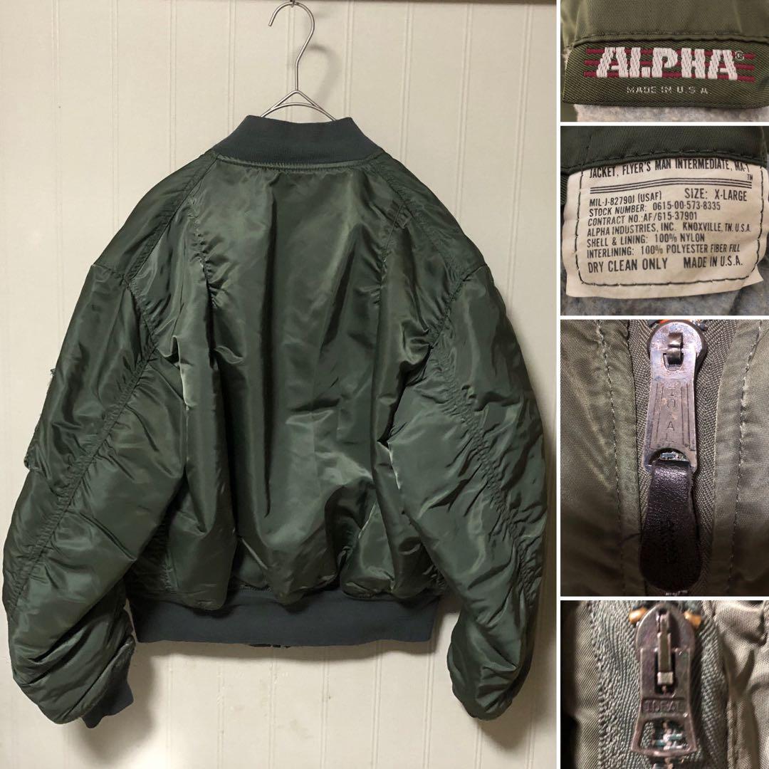 美品 USA製 80s ALPHA USAF MA-1 フライトジャケット XL