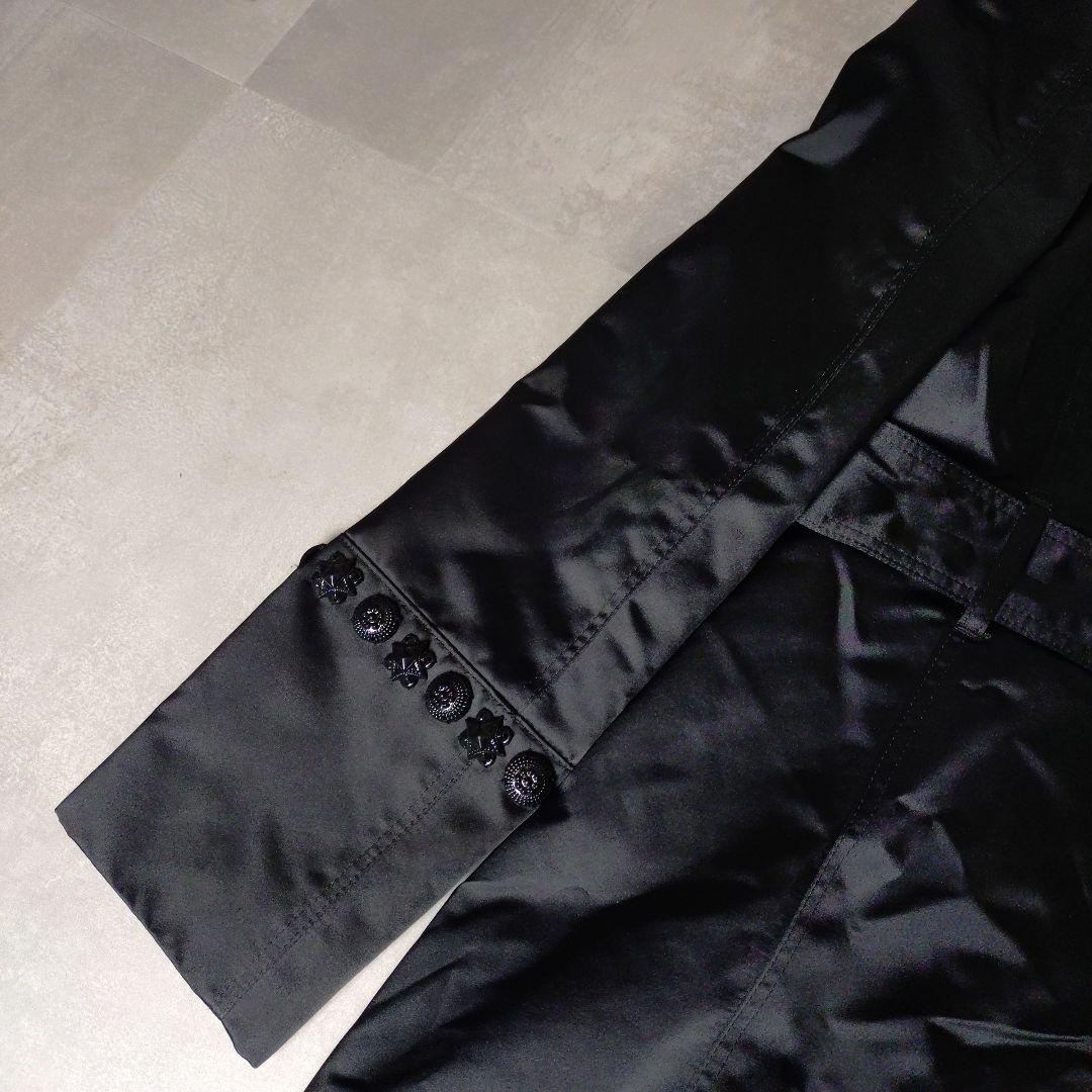 Burberry　サテン装飾付きトレンチコートブラック　ITA36 XS