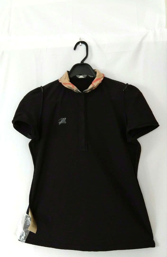 【新品・タグ付き】Burberry バーバリーブラック半袖ポロシャツ　M サイズ