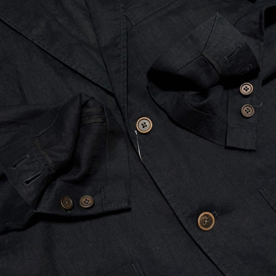 新品 未使用 無印良品 MUJI アンコンジャケット リネン100% 紺 L