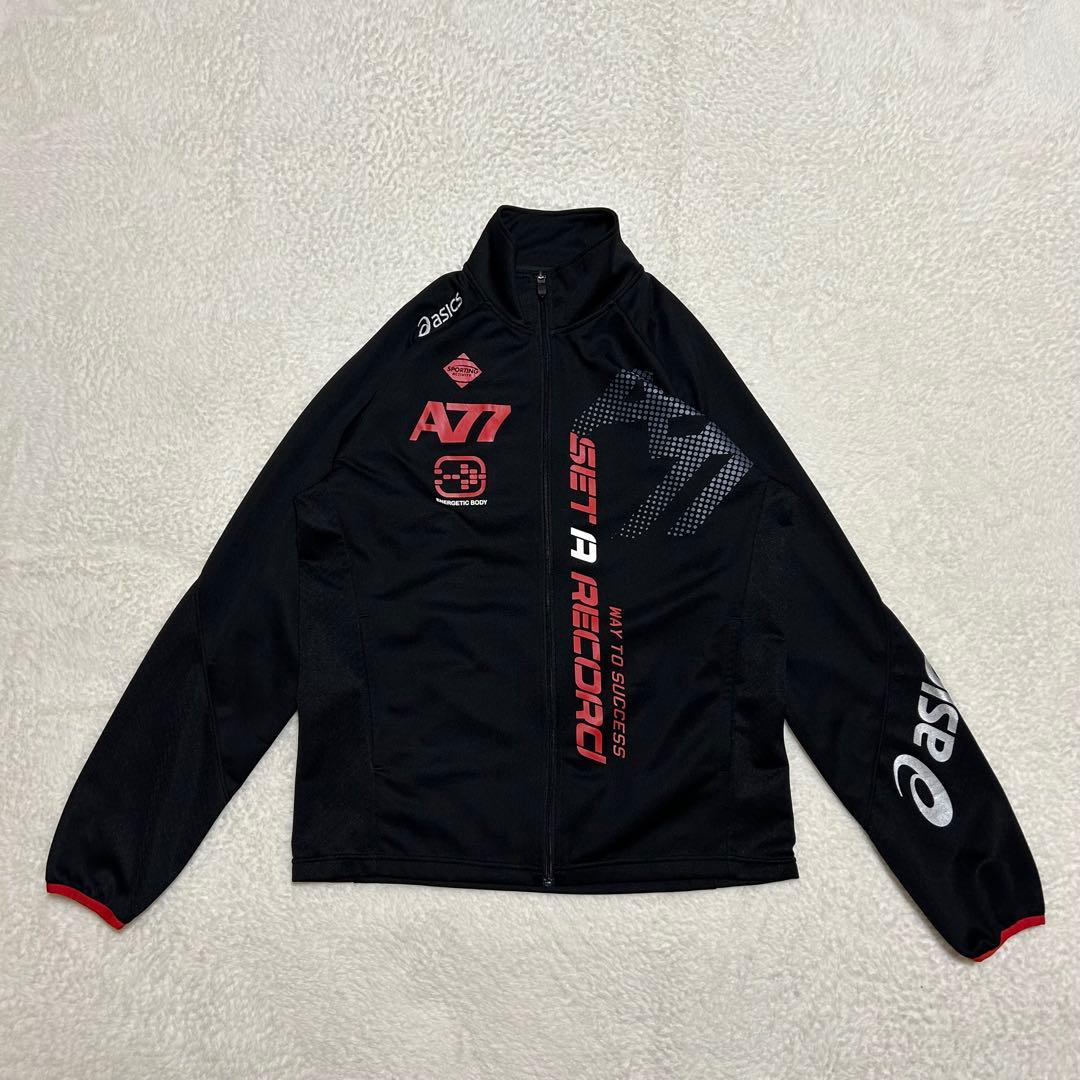 asics A77 ジャージ トレーニングウェア セットアップ ブラック O
