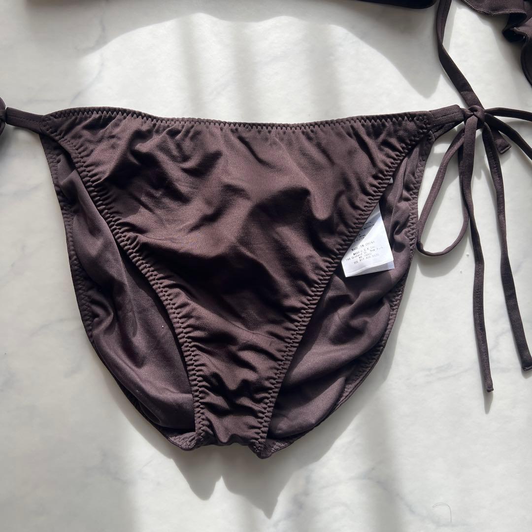 未使用タグ付 SNIDEL フレアフリルビキニ ブラウン
