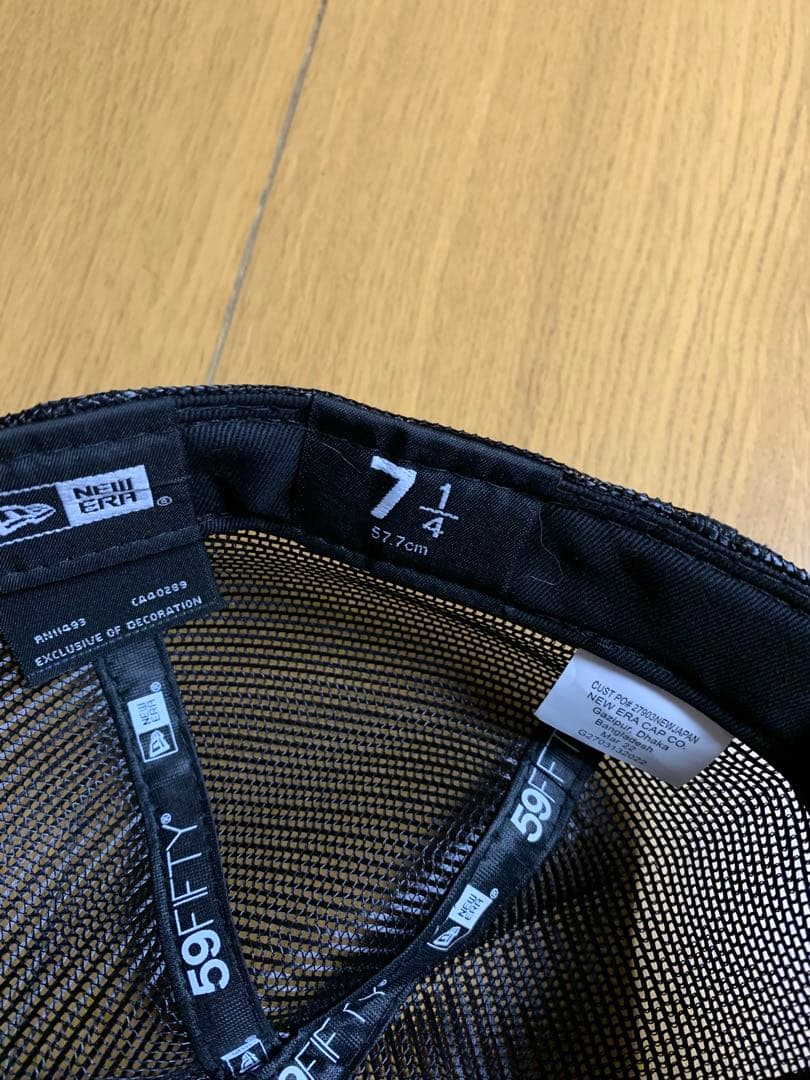 supreme キャップ BOXロゴ メッシュキャップ 黒 71/4 正規品