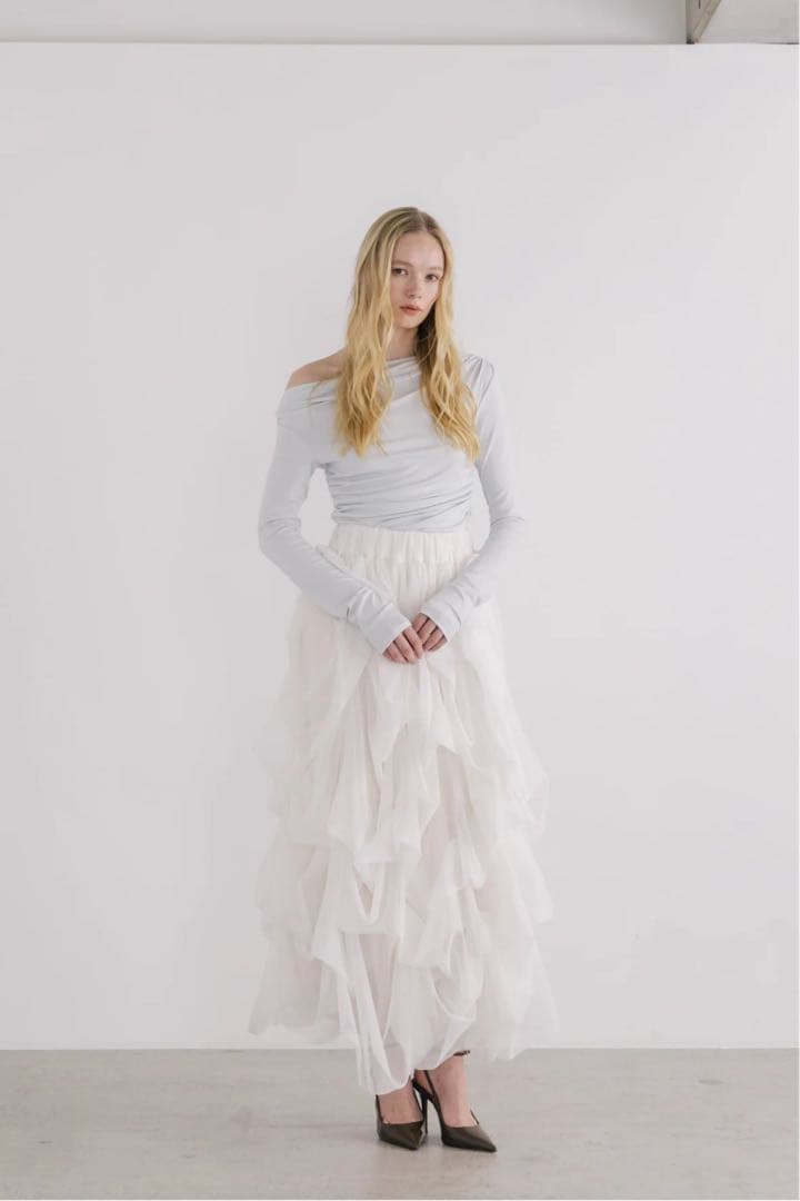 新品未使用 The toe iris tulle skirt ホワイトS