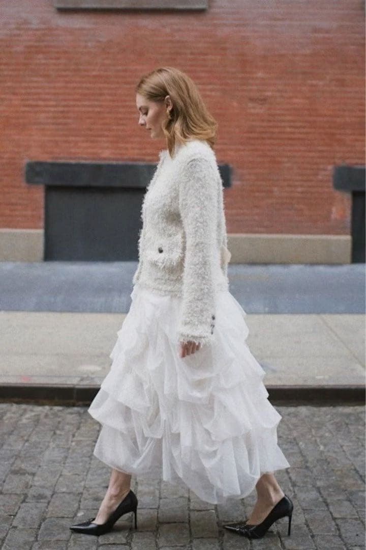 新品未使用 The toe iris tulle skirt ホワイトS