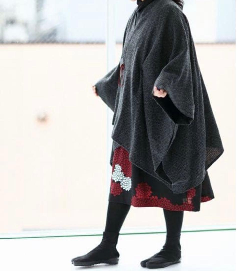 新品未使用タグ付 sou・sou 貫頭衣 雲間に菊 モスリン 長方形衣ワンピース