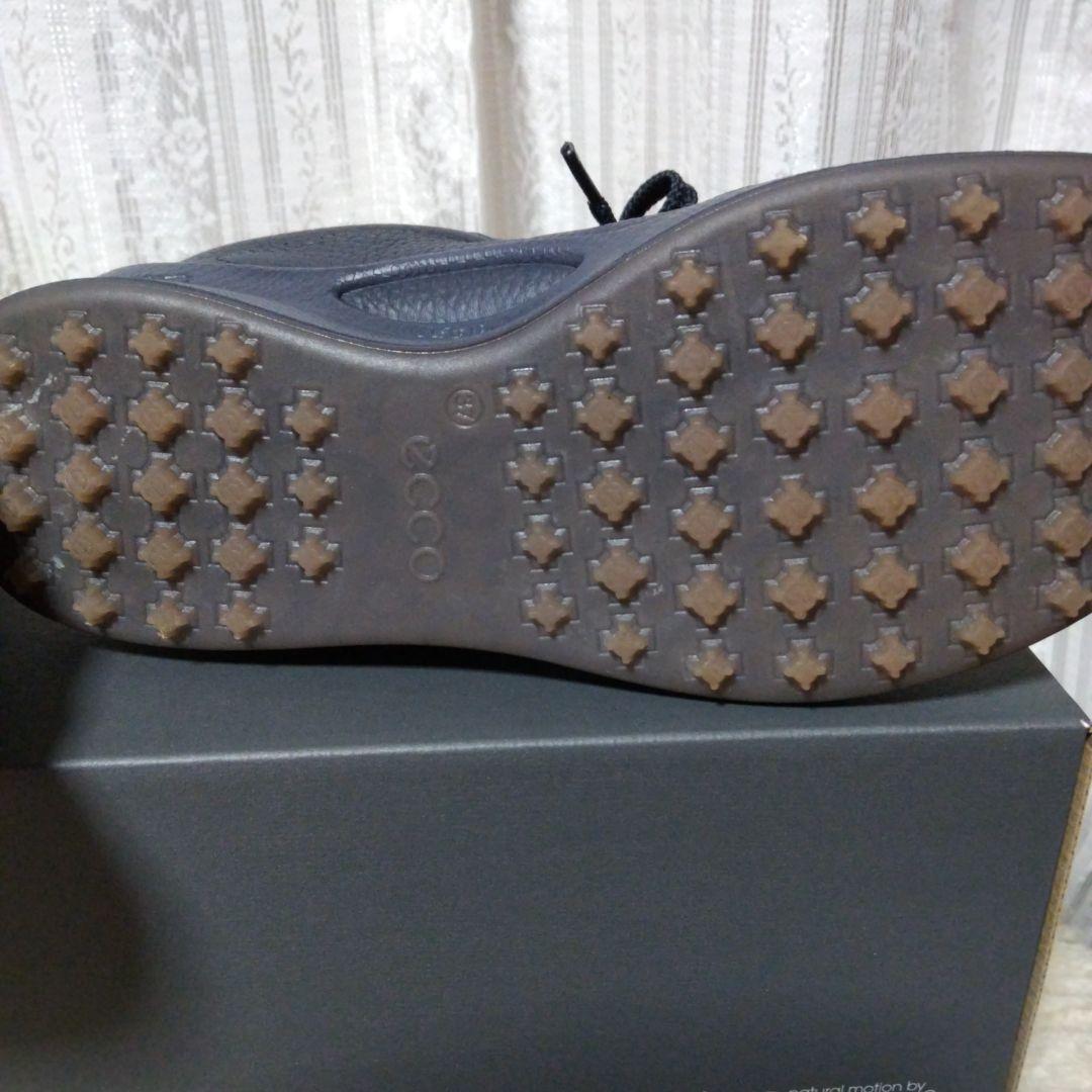 ECCO ネイビー レザー スニーカー