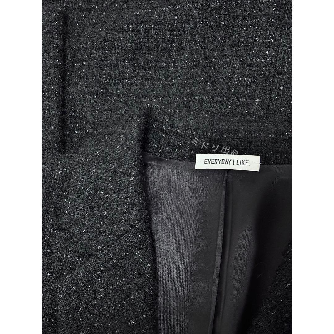 Deuxieme Classe Oversized ツイード ジャケット 黒