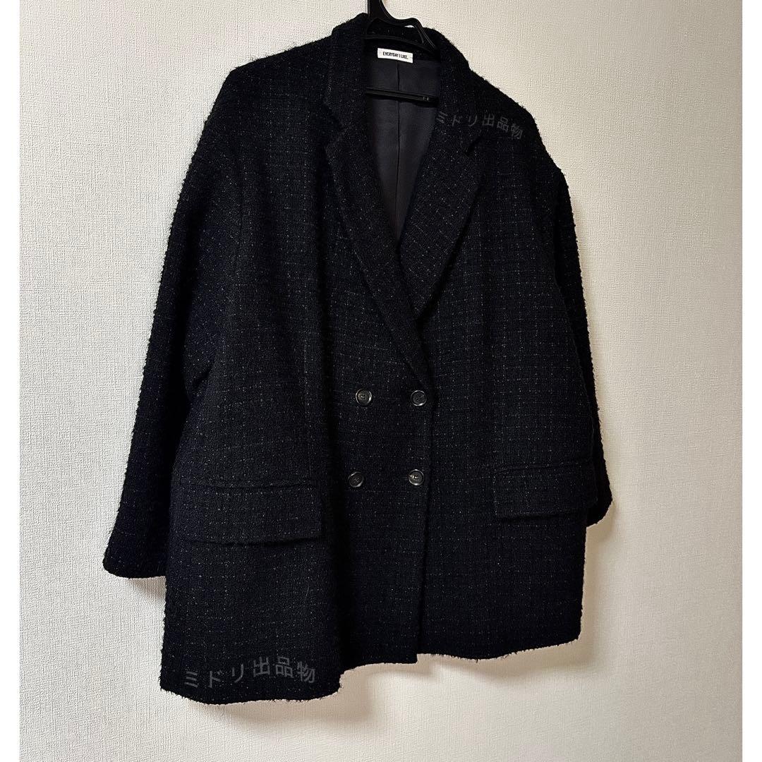 Deuxieme Classe Oversized ツイード ジャケット 黒