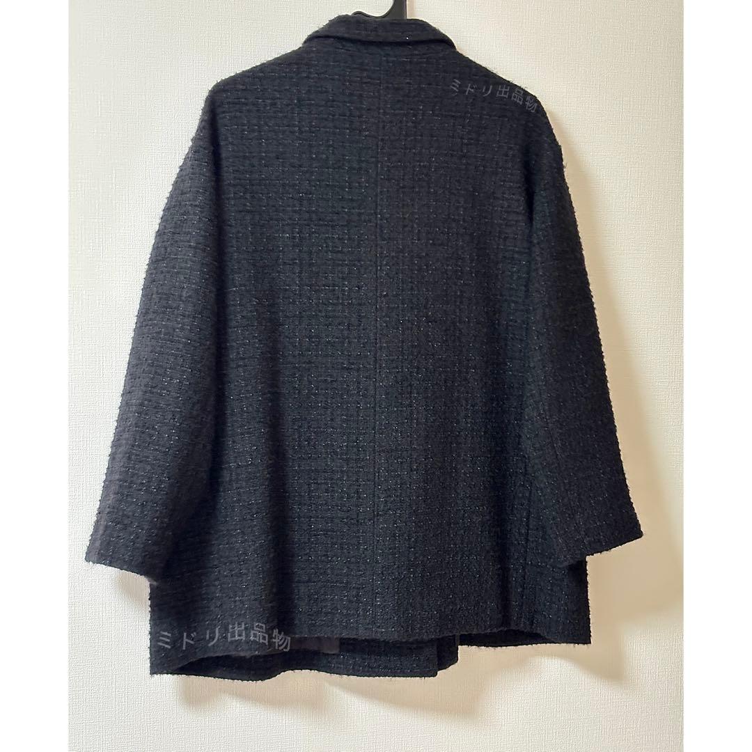 Deuxieme Classe Oversized ツイード ジャケット 黒