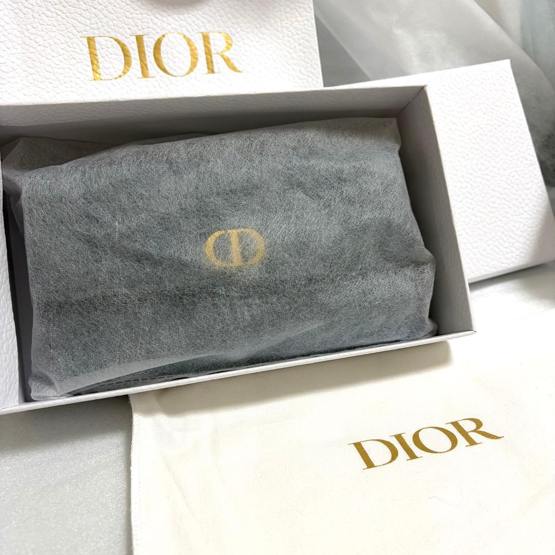 【超美品・備品付き】Dior ロングウォレット カナージュ カーフスキン ブルー