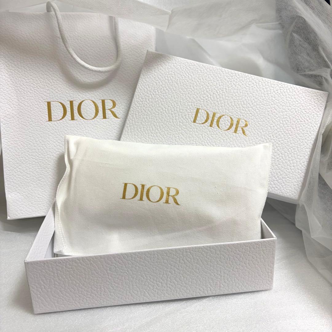 【超美品・備品付き】Dior ロングウォレット カナージュ カーフスキン ブルー