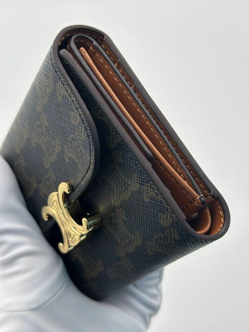 CELINE 財布 マカダム柄 レザー レディース コンパクトウォレット 美品