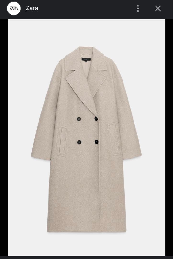 ふ*か様 ZARA ベージュ ダブルブレストコート