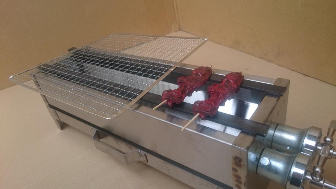 油落としてヘルシー調理　お庭でバーベキュー　業務用　焼き鳥　焼機器台　キャンプ祭