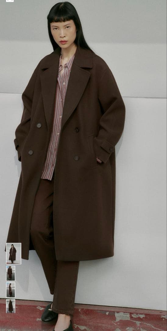 【ゆな】ZARA ソフトオーバーサイズコート 2025AW ブラウン