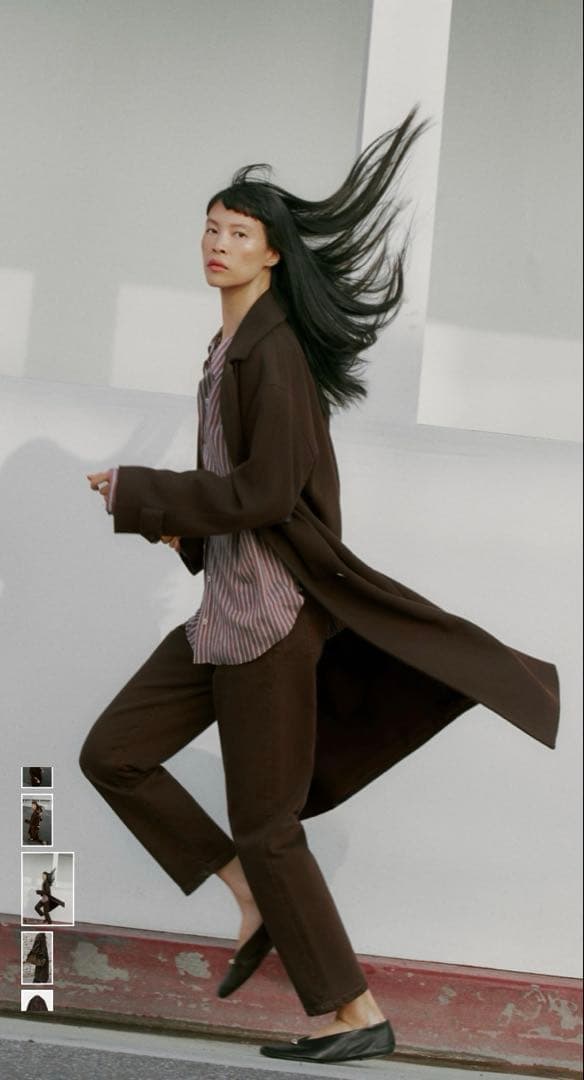 【ゆな】ZARA ソフトオーバーサイズコート 2025AW ブラウン