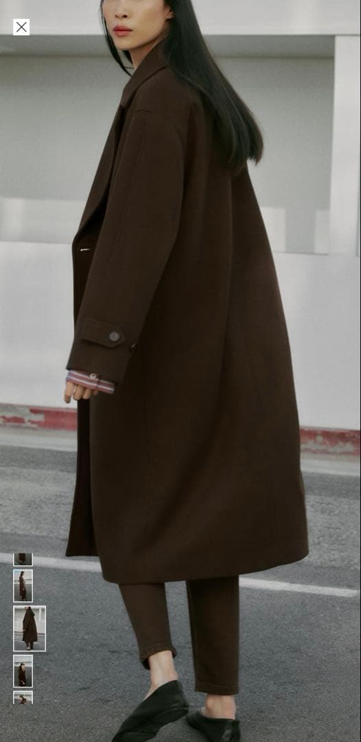 【ゆな】ZARA ソフトオーバーサイズコート 2025AW ブラウン