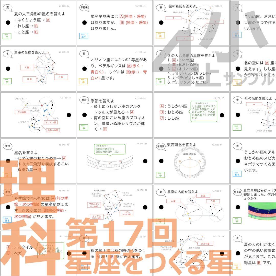 中学受験 暗記カード【4年上 社会・理科 6-19回】組分け対策 予習シリーズ