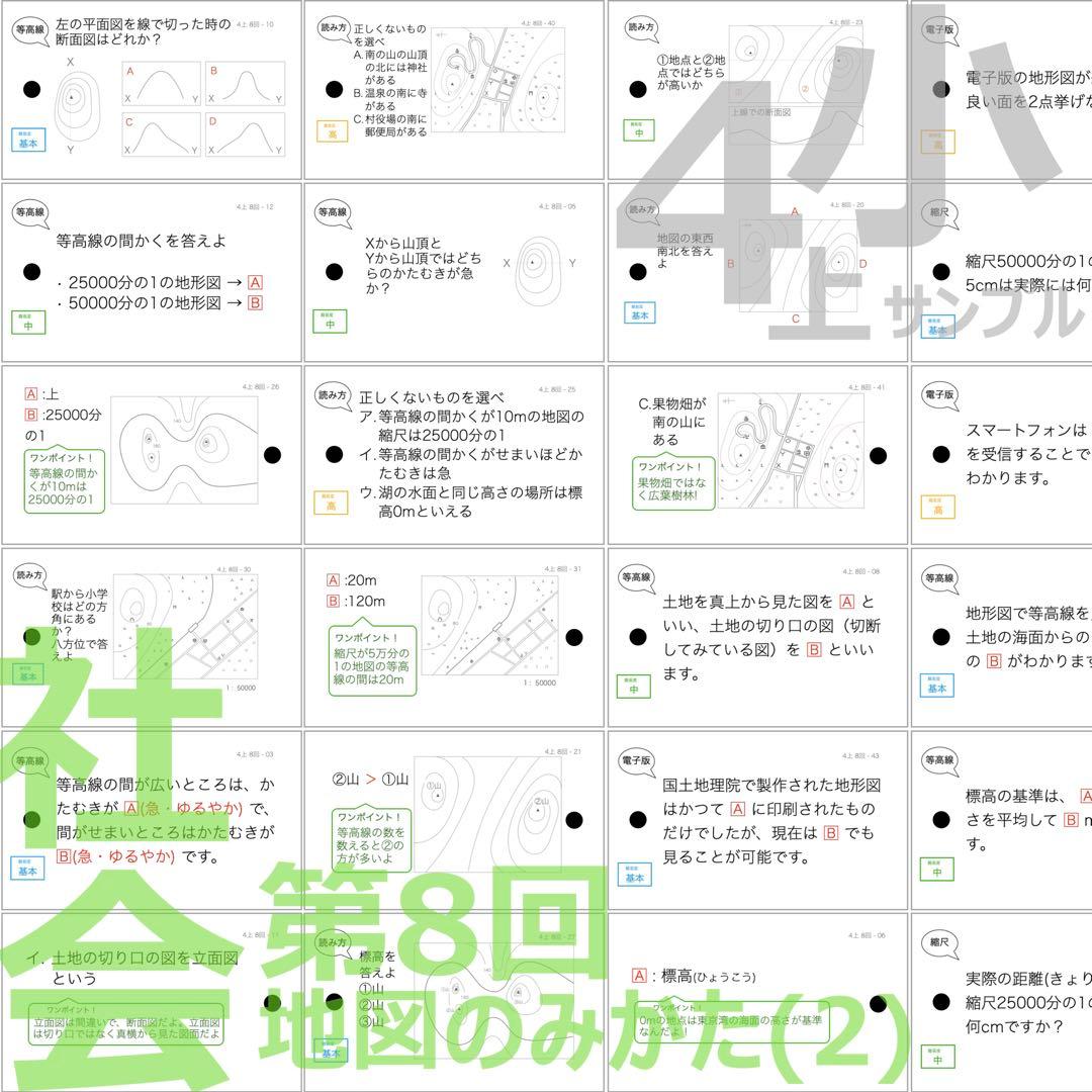 中学受験 暗記カード【4年上 社会・理科 6-19回】組分け対策 予習シリーズ