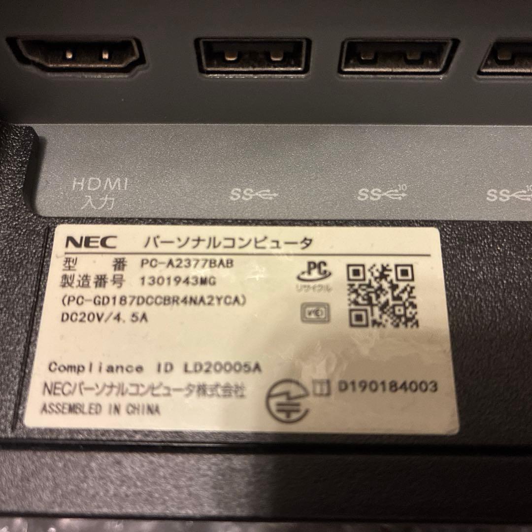 【i7 / SSD1TB】NEC 一体型PC 動作確認・初期化済
