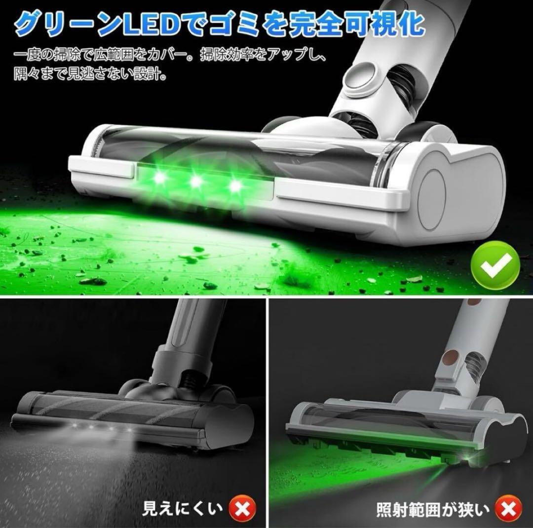 掃除機⭐️コードレス 65Kpa超強力吸引 50分連続稼働 LEDライト 低騒音