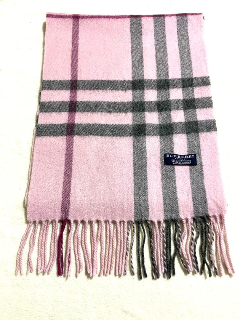 h*v様 BURBERRY カシミヤ100% マフラー　ピンク　バーバリー