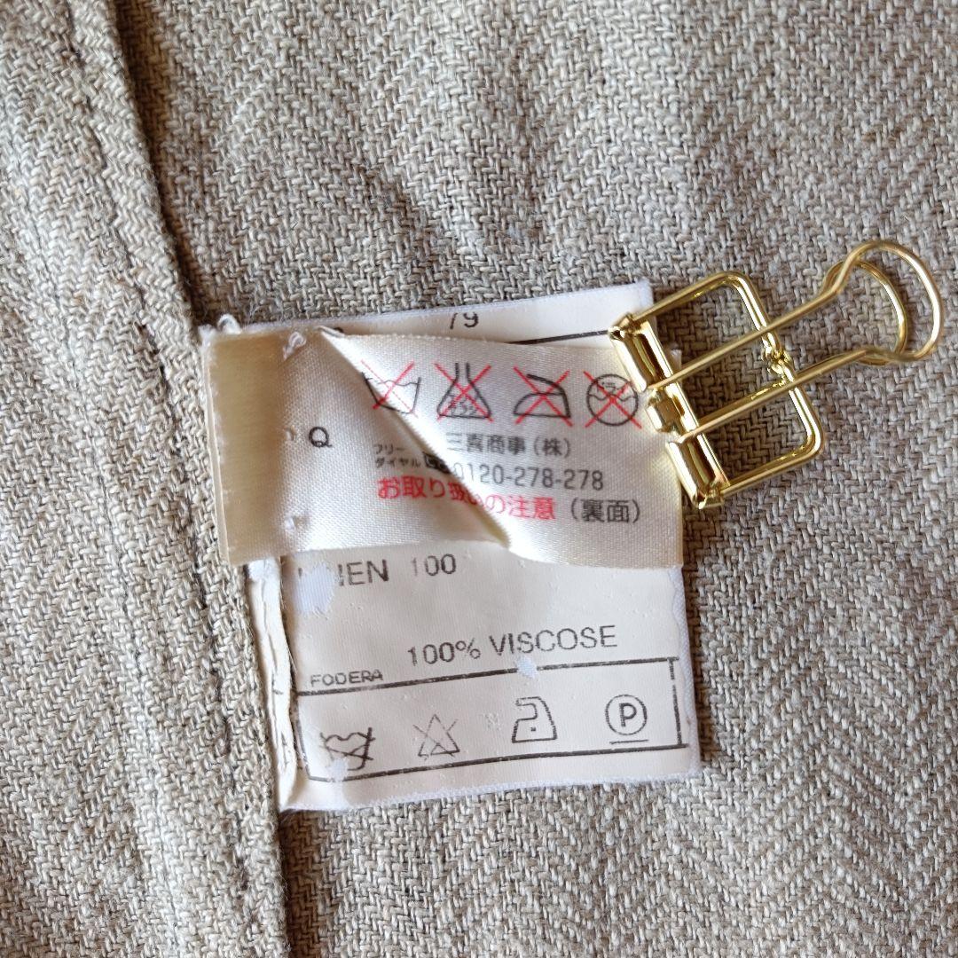 【美品/伊製】KRIZIAUOMO リネン100 ヘリンボーン ジャケット XL
