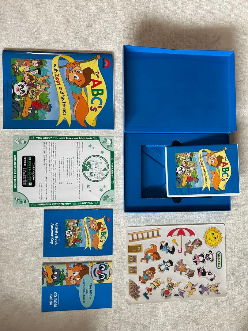 未使用 ワールドファミリー 英語教材 6セット シール 冊子付き 幼児教材