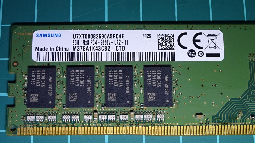 SAMSUNG DDR4-2666 8GB×2枚（16GB）②