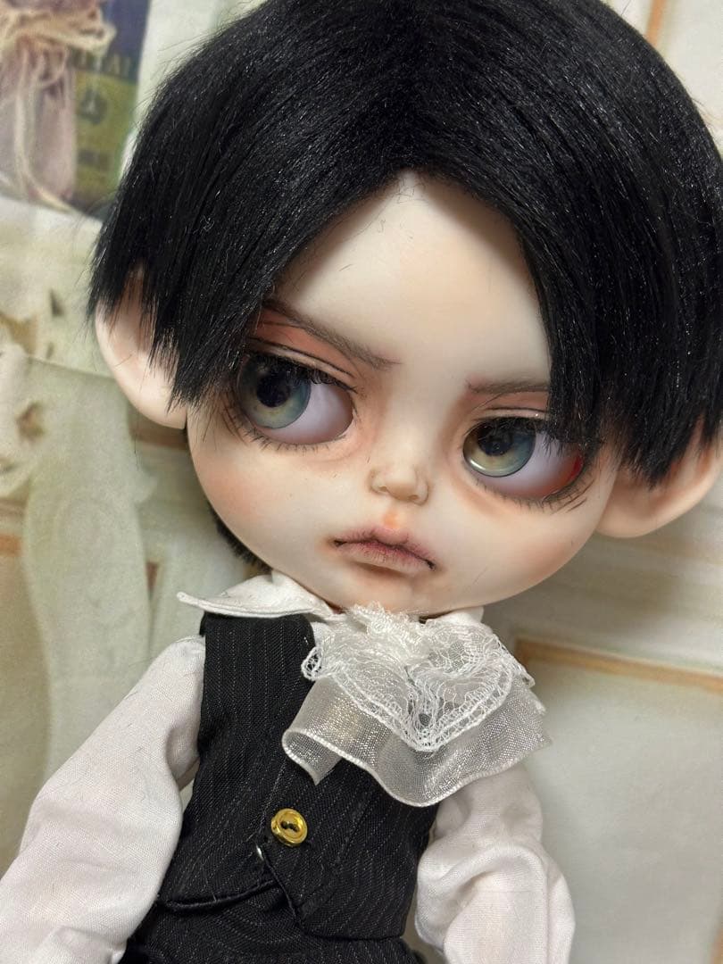 アイシードール本体男の子　ボアウィッグ　OF付き　カスタムアイシードール パテ盛