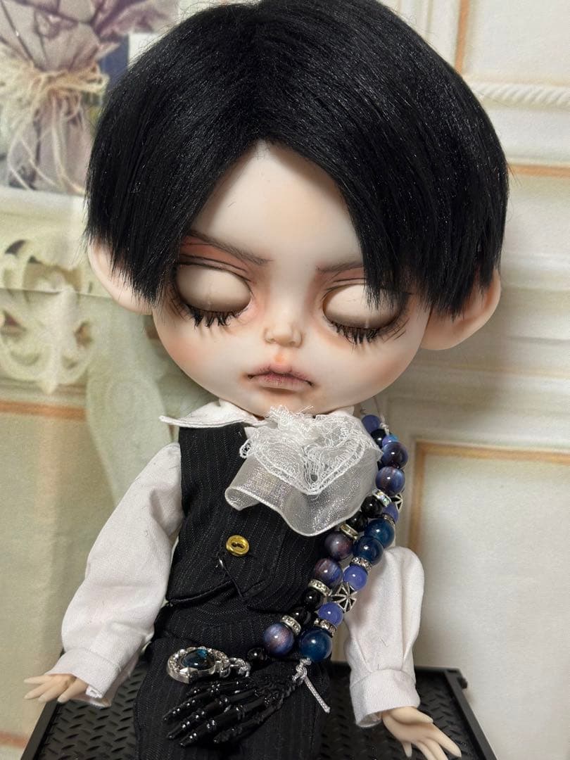 アイシードール本体男の子　ボアウィッグ　OF付き　カスタムアイシードール パテ盛
