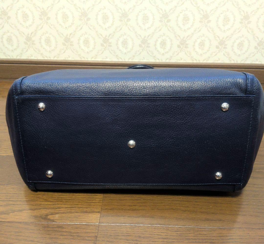 FURLA フルラ ハンドバッグ ミニボストンバッグ 肩掛け可 ネイビー