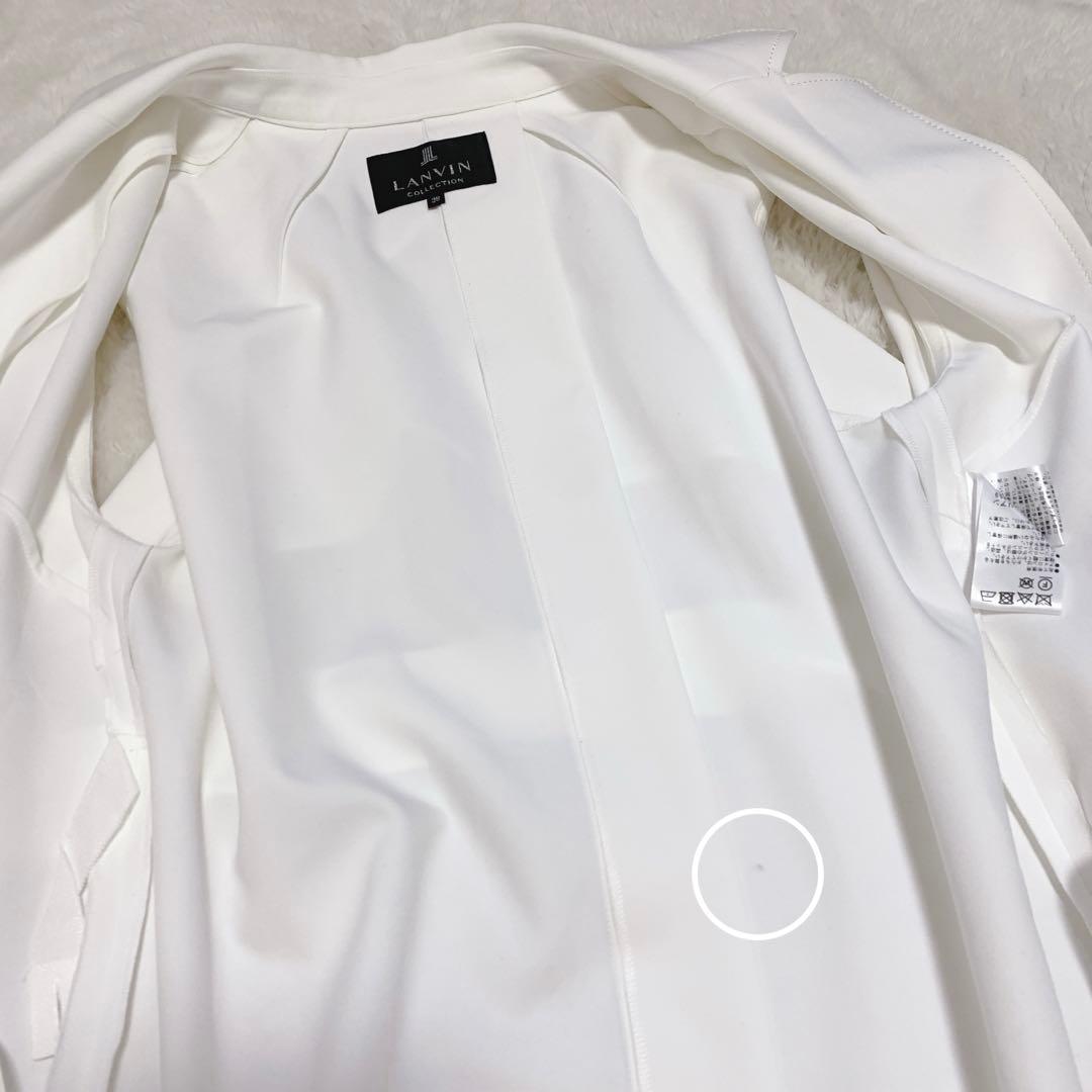 LANVIN ランバンコレクション ロングジレ ベスト ホワイト 38 お呼ばれ