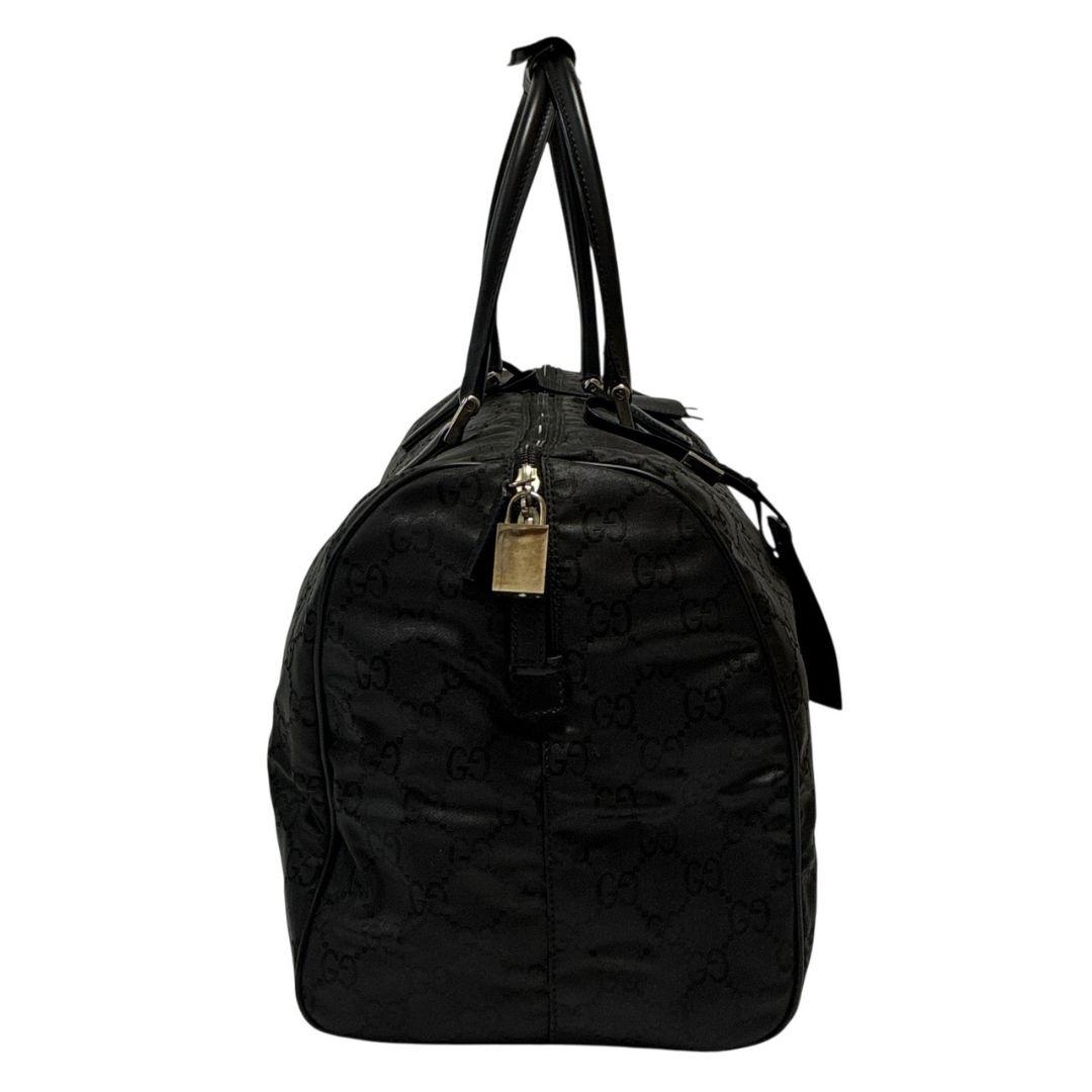 【美品】GUCCI グッチ ボストンバッグ GG柄 ナイロン×レザー ブラック