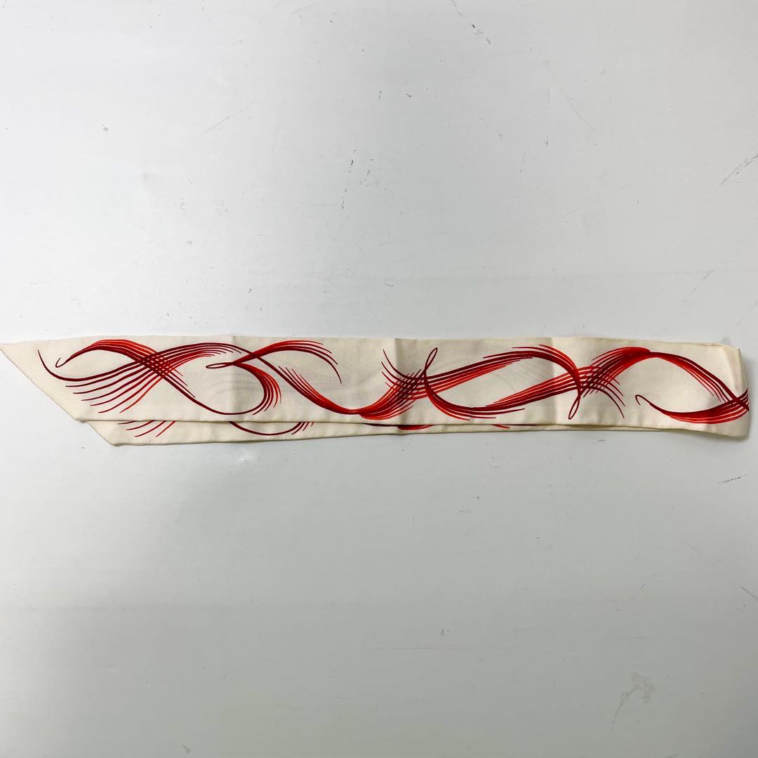 エルメス　シルク　84cm ツイリー　ホワイト　M