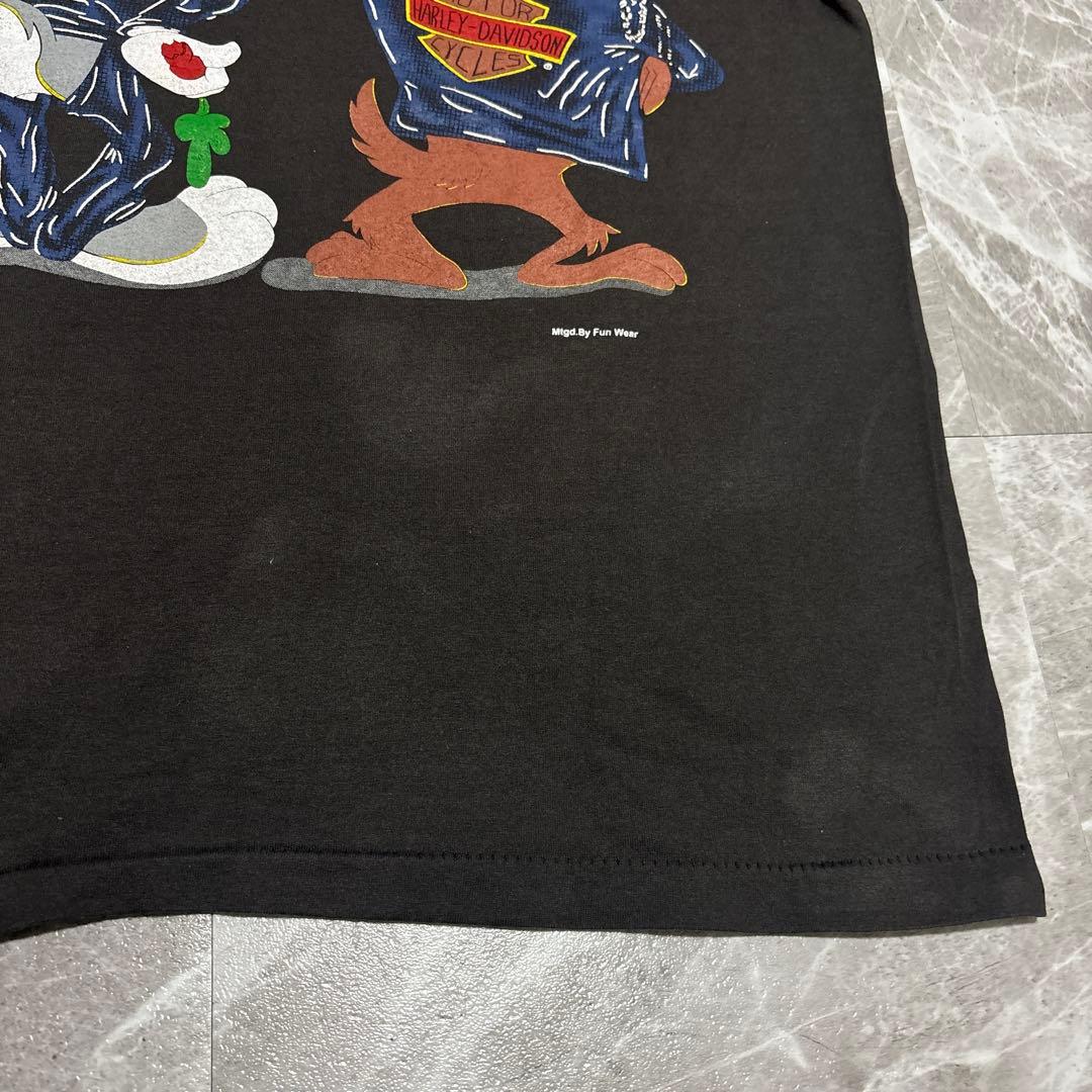 古着ビンテージハーレーダビッドソンルーニーテューンズ90sブラックTシャツXL